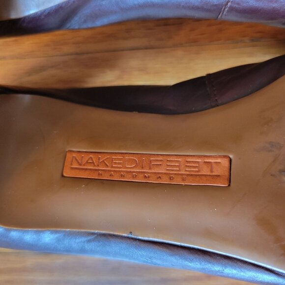 Naked Feet Handmade Brown Leather Pumps Heels 10M CONTEMPORARY Comfort‎ - Picture 5 of 11